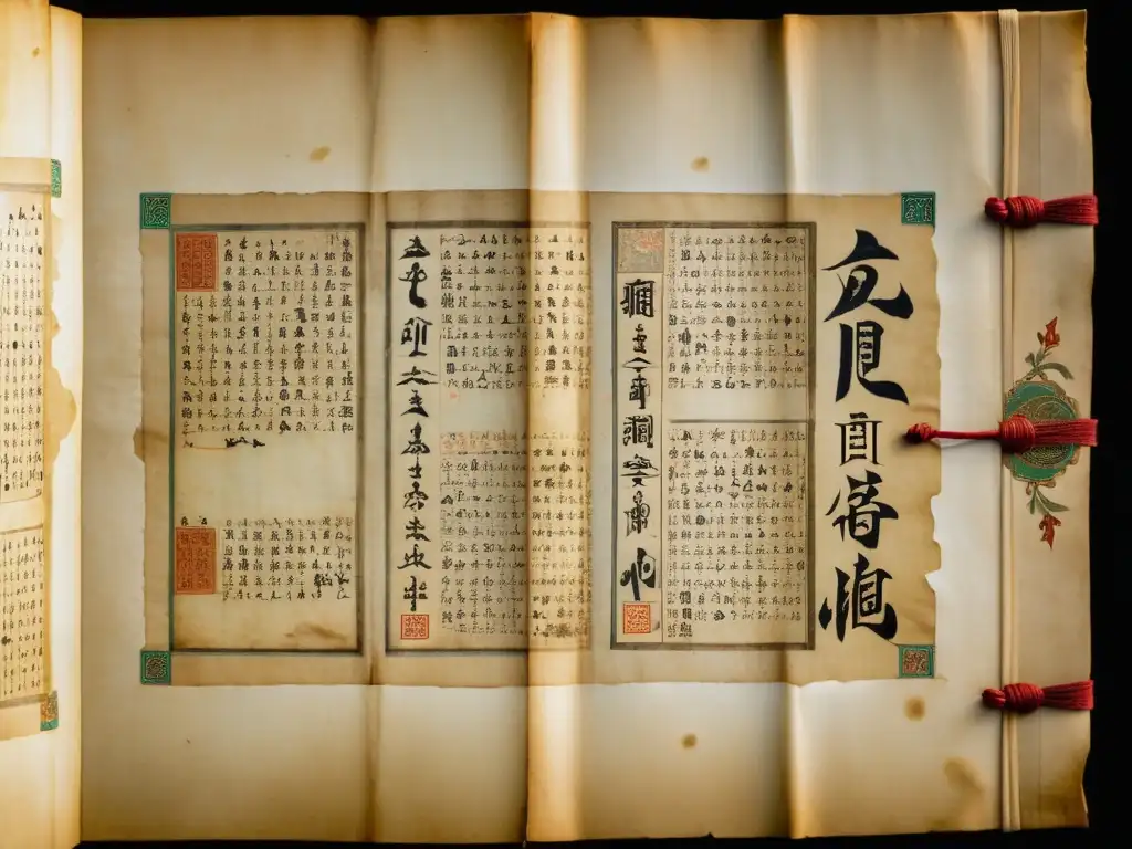 Un antiguo manuscrito del Imperio Mongol, con caligrafía e ilustraciones detalladas