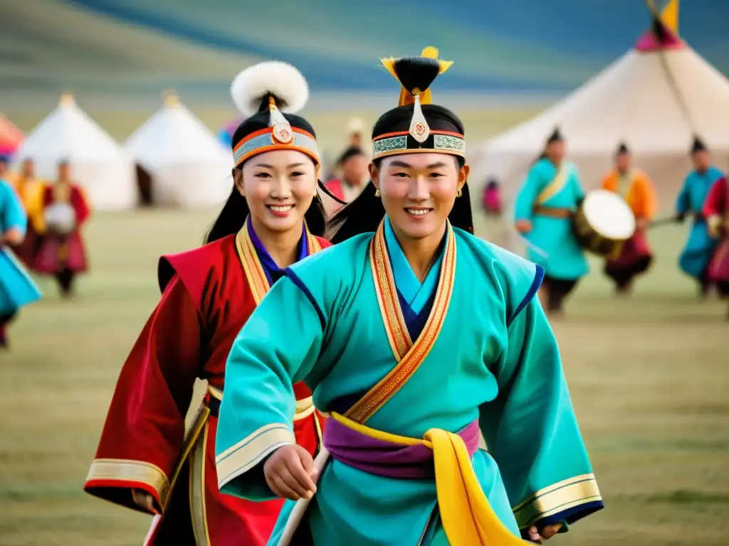 Colorido festival tradicional en Mongolia, con danzas, música y vestimenta centenaria en la vasta campiña