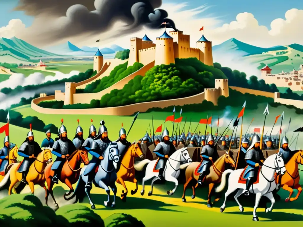 La conquista mongola de Europa: Genghis Khan y sus guerreros enfrentan obstáculos en un castillo europeo