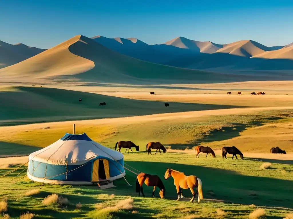 Consejos para capturar la cultura de Mongolia: la vasta estepa mongola, un yurta nómada y caballos salvajes bajo el cielo azul