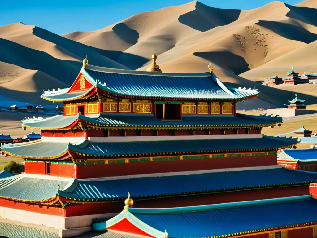 Monasterio Erdene Zuu: Detalles arquitectónicos impresionantes Detallada imagen de la arquitectura mongola, legado de las conquistas, en el famoso Monasterio Erdene Zuu en Mongolia