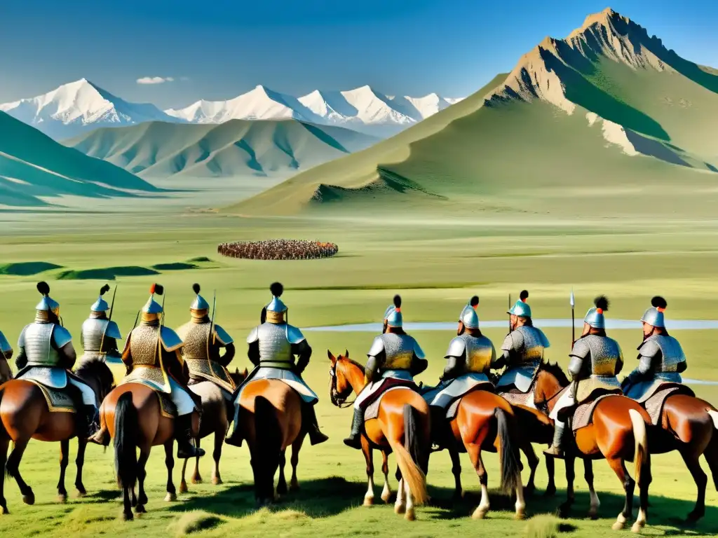 Detallada imagen de la estrategia militar de Genghis Khan en las áridas estepas de Mongolia