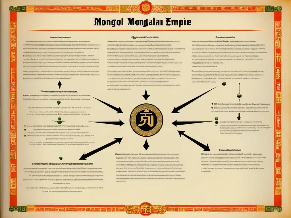 Detalle de documento administrativo del Imperio Mongol y su influencia en innovaciones administrativas contemporáneas