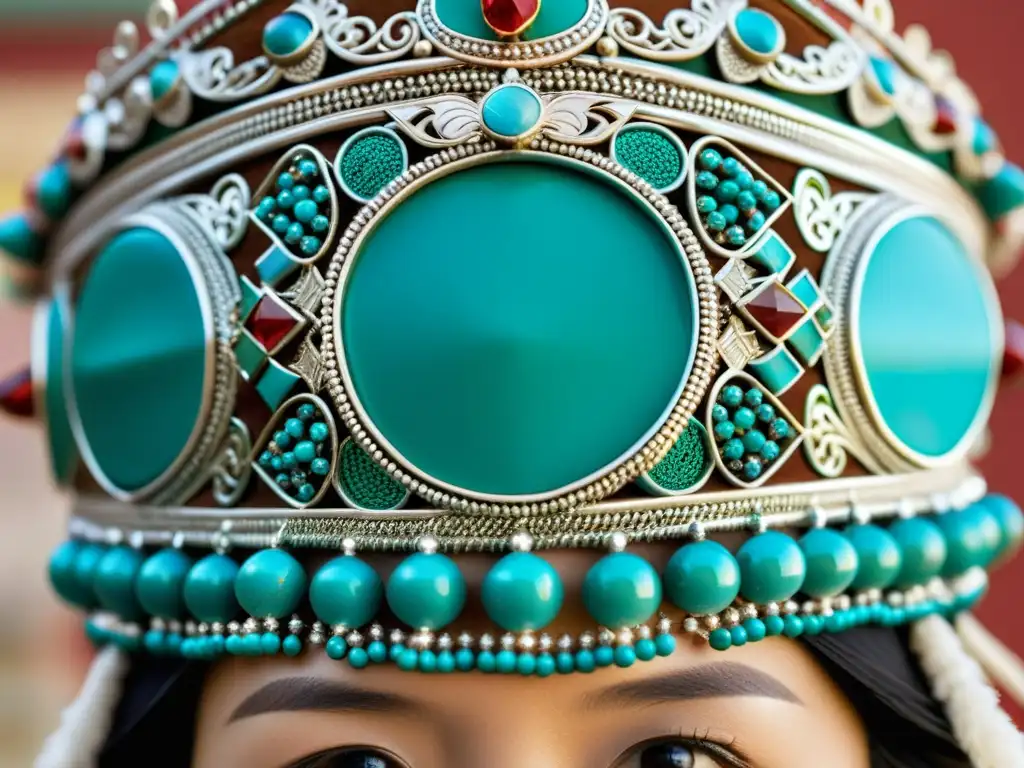 Adorno mongol de plata y turquesa: Detalles sublimes Detalle de la importancia de los adornos en la indumentaria mongola