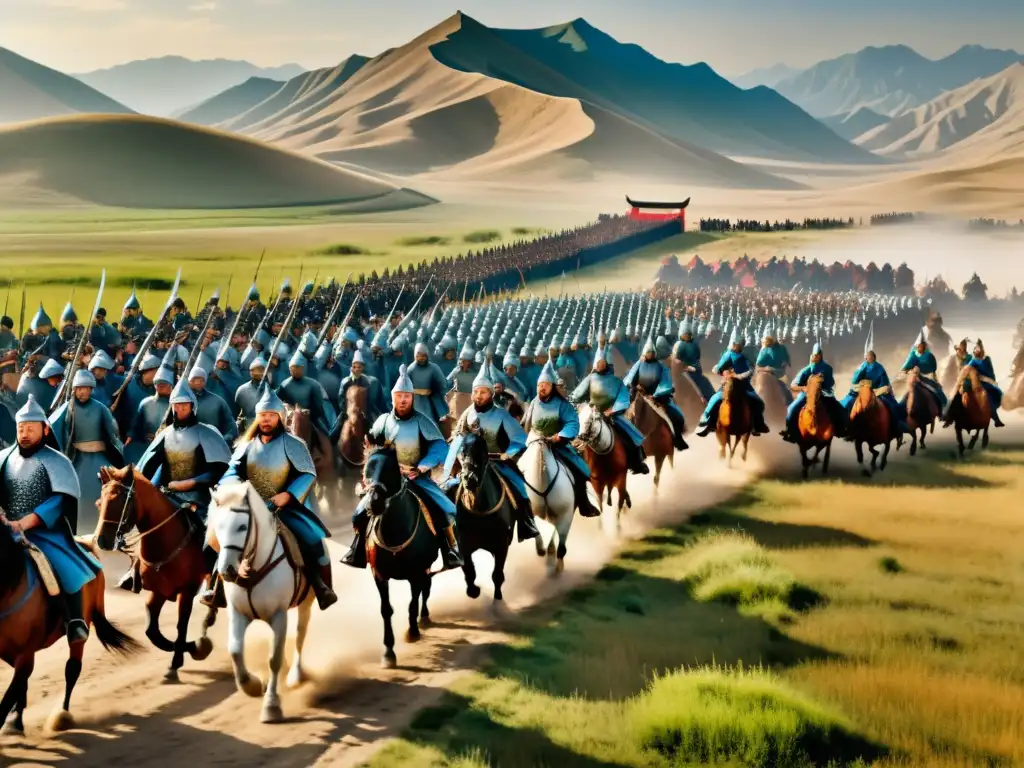 Kublai Khan lidera a su ejército en la intensa conquista del Imperio Mongol hacia la dinastía Song