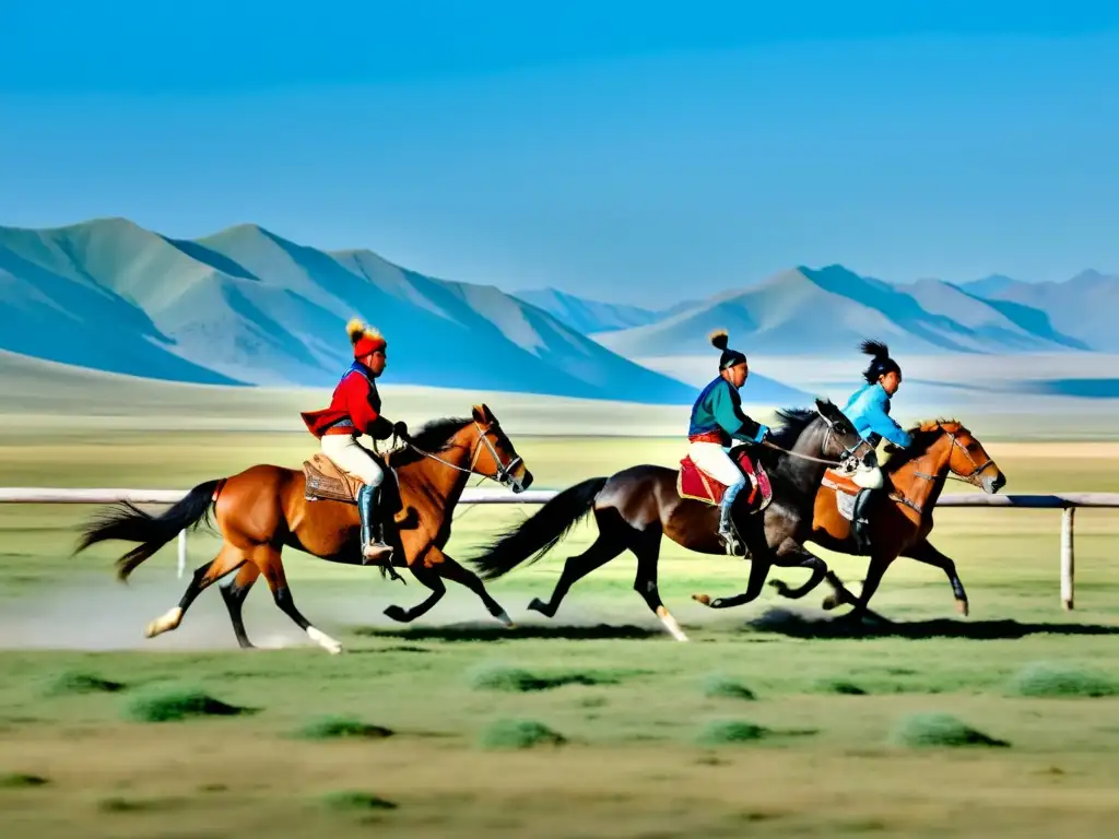 Un emocionante retrato de las carreras de caballos en Mongolia