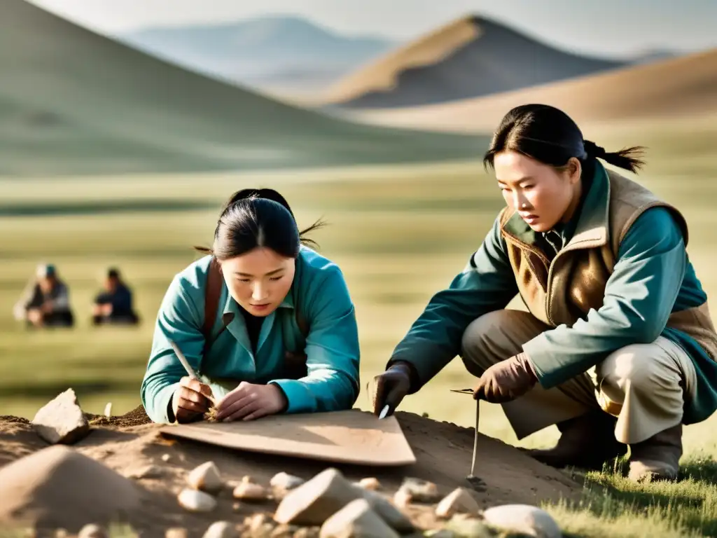 Equipo de lingüistas y arqueólogos excavan artefactos en la estepa mongola, descubriendo idiomas extintos del Imperio Mongol