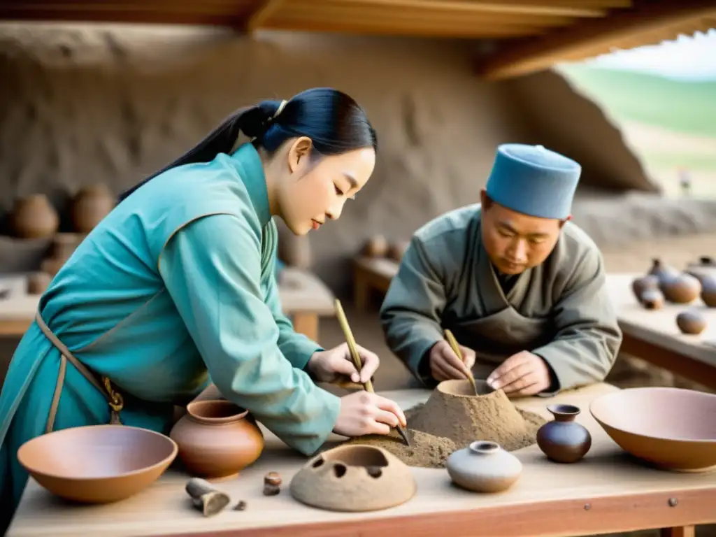 Equipo de arqueólogos examina reliquias del Imperio Mongol con la técnica de fechado por radiocarbono, mostrando precisión y expertise