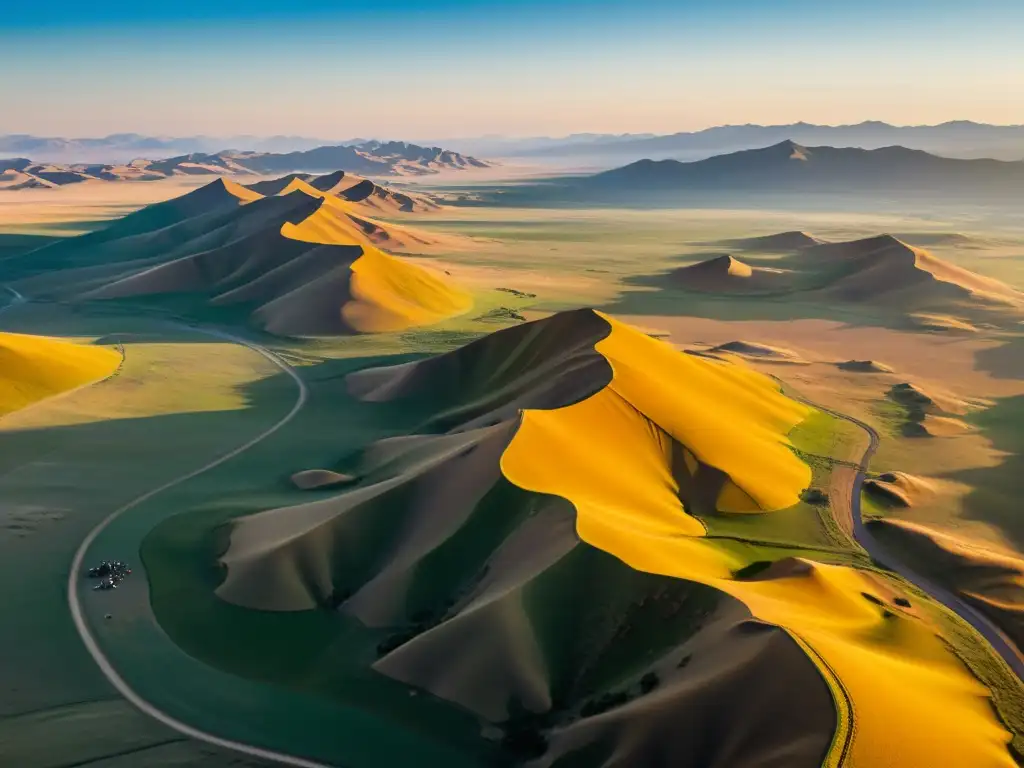 Equipo de investigación operando drones en la impresionante y misteriosa exploración de sitios arqueológicos del Imperio Mongol