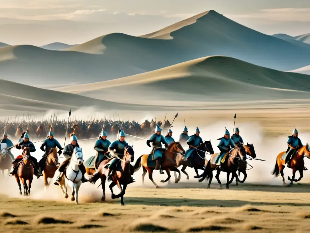 Estrategias militares del Imperio Mongol: Detallada imagen de una antigua batalla en Mongolia