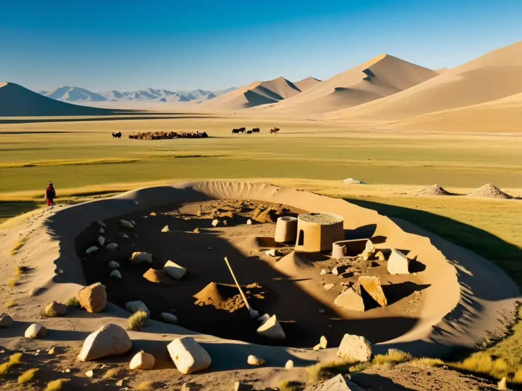 Excavación arqueológica en Mongolia: restos de la dieta del guerrero mongol bajo el sol de las estepas