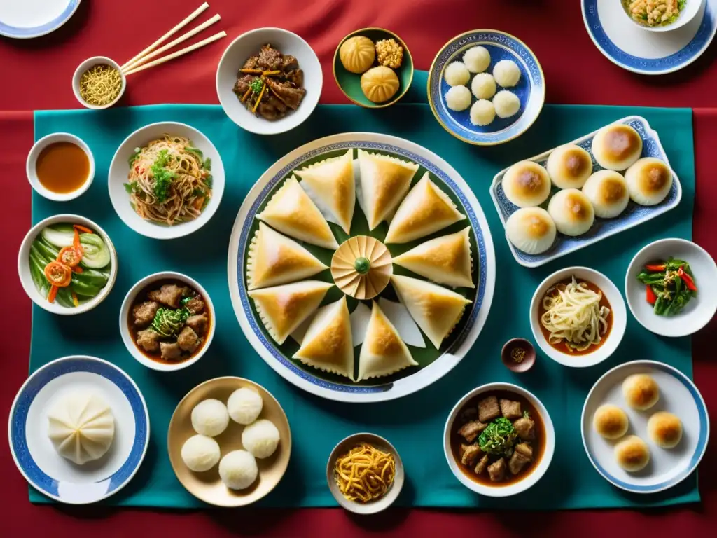 Una festiva escena de banquete con platos tradicionales y guerreros disfrutando la dieta guerreros Imperio Mongol