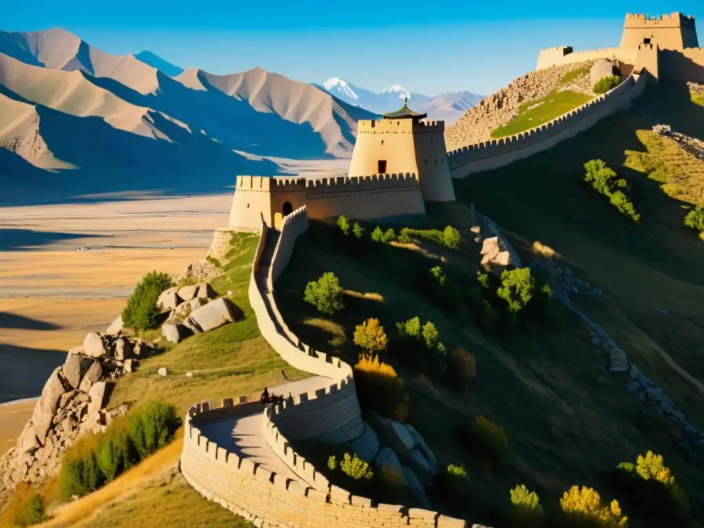 Fortaleza de Tamarlane, guerrero mongol vigila la majestuosa arquitectura defensiva en la montaña