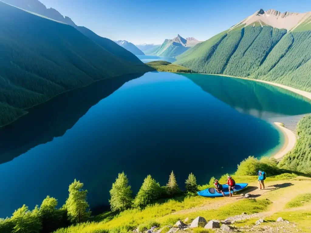 Un grupo de aventureros preparando su equipo para una emocionante travesía en el Lago Khövsgöl