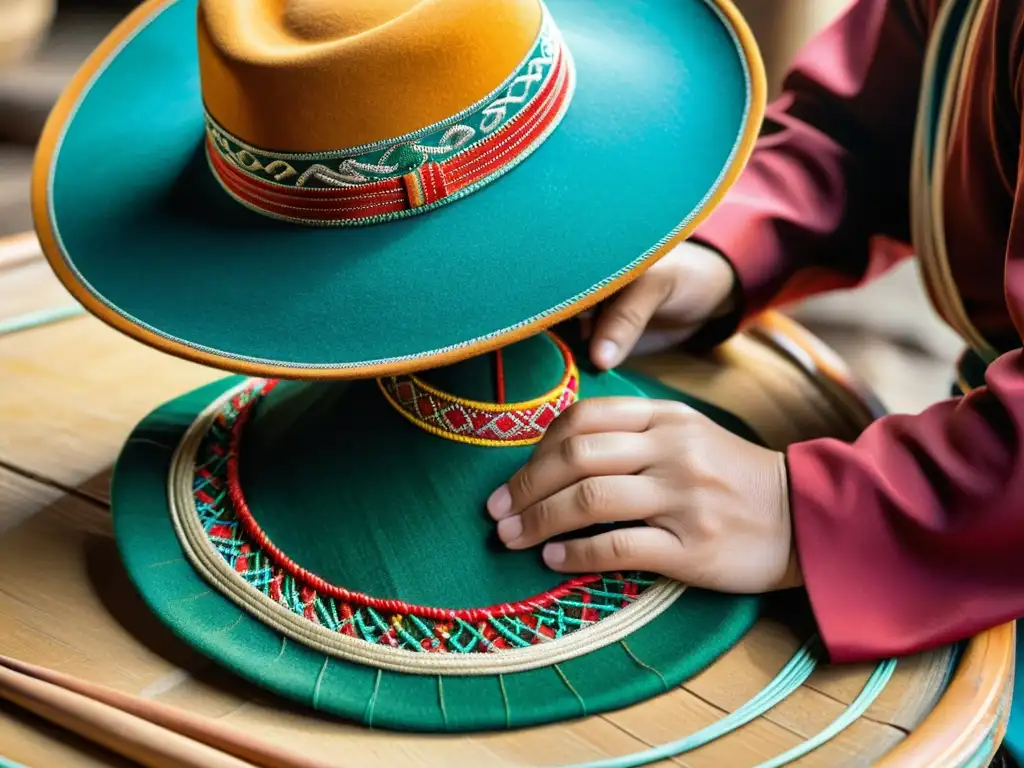 Un hábil artesano mongol teje con destreza un sombrero tradicional, resaltando la rica herencia cultural de Mongolia