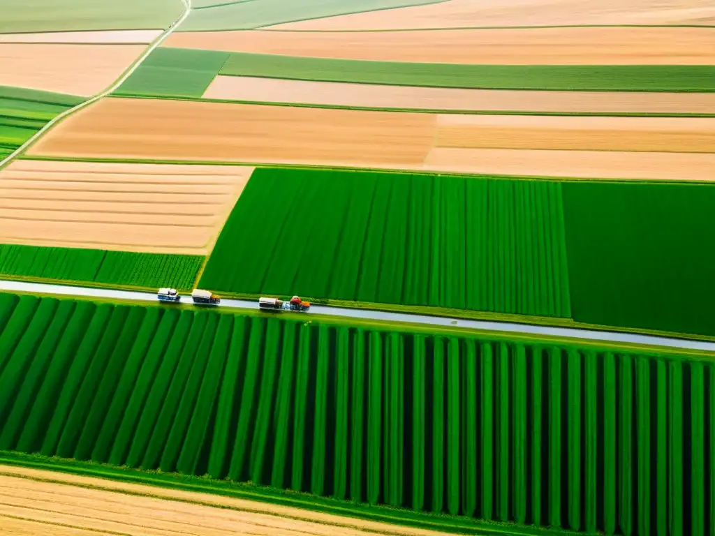 Imagen aérea asombrosa de agricultores nómadas mongoles utilizando técnicas agrícolas innovadoras en las vastas praderas