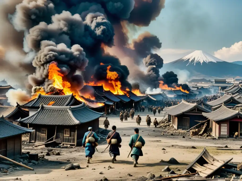 Imagen documental de la devastación causada por las invasiones mongolas a Japón