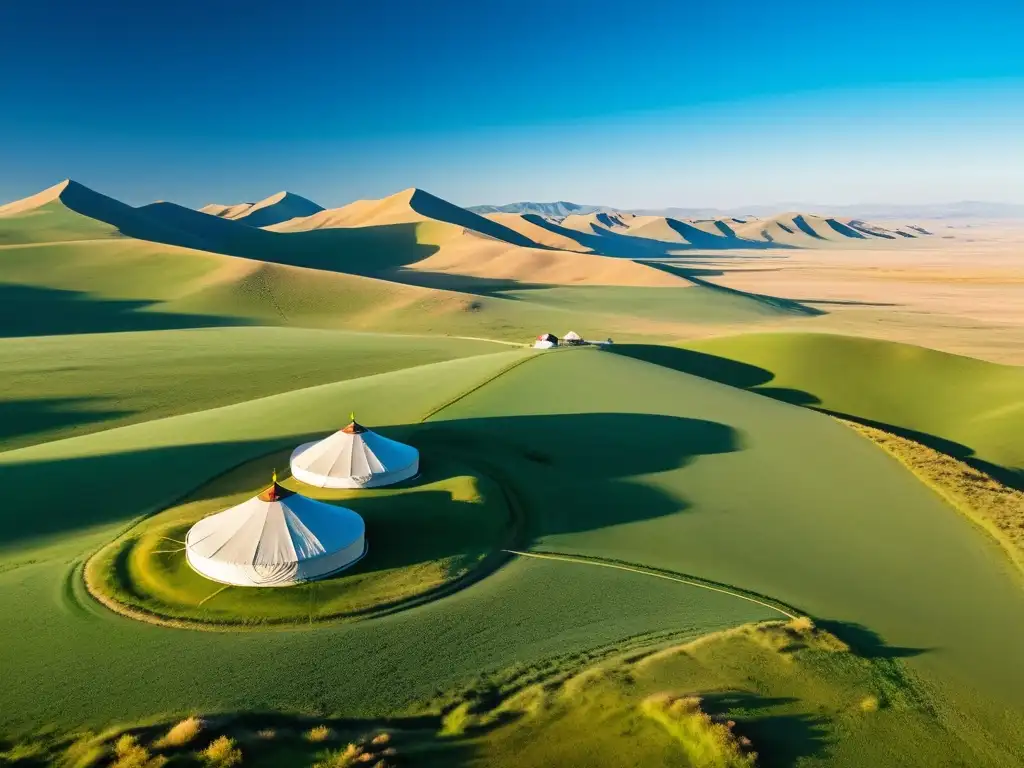 Espléndida estepa de Mongolia: vasta belleza natural Imagen impactante de la vasta estepa mongola, con colinas onduladas y llanuras cubiertas de hierba