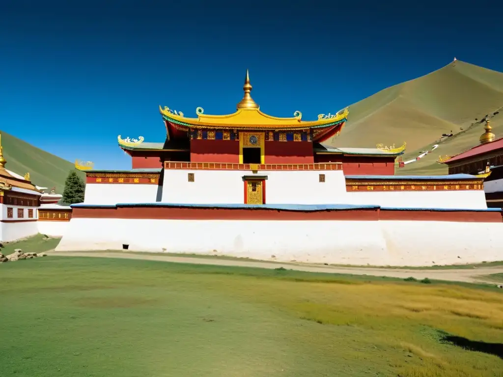 Imagen del Monasterio Gandantegchinlen en Ulán Bator, con arquitectura tibetana, monjes y una atmósfera espiritual en uno de los lugares turísticos de Ulán Bator