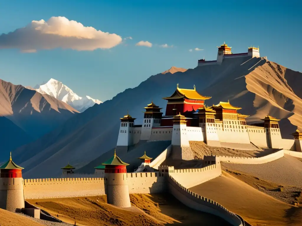 Imponente arquitectura mongola en la antigua capital del imperio, Karakorum, se destaca en paisaje dorado al atardecer