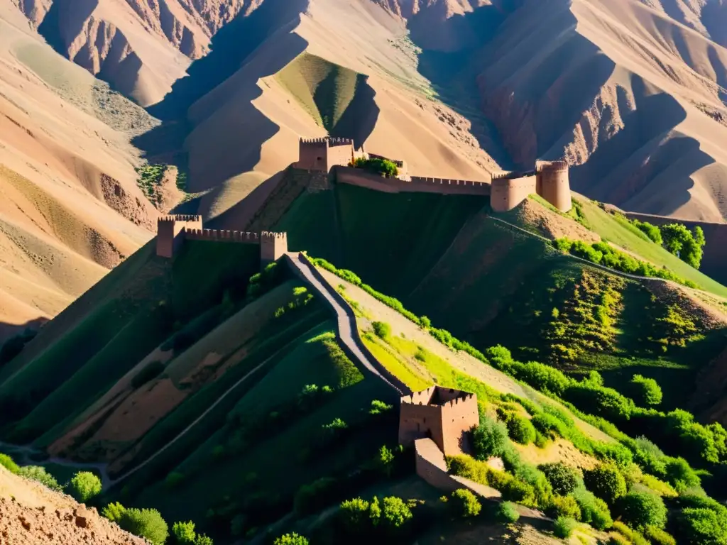 Imponente fortaleza defensiva contra mongoles en Medio Oriente, Alamut Castle en Irán