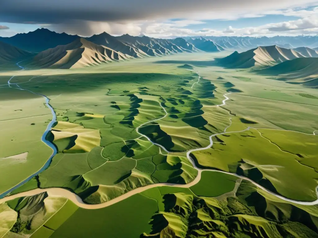 Imponente paisaje del imperio mongol, mostrando desafíos climáticos y geográficos