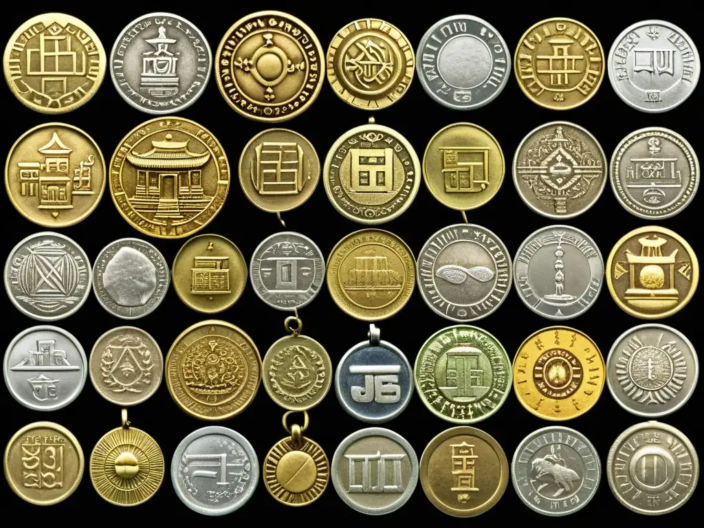 Una impresionante colección de monedas antiguas de Eurasia, mostrando la influencia mongola en sistemas monetarios a lo largo de la historia