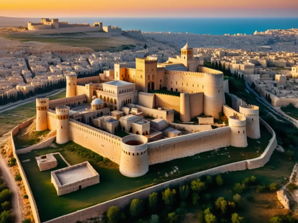 Impresionante legado cultural de los mongoles en Siria: la antigua ciudadela de Alepo bajo la cálida luz del atardecer