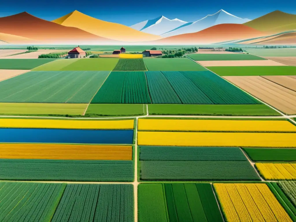 Una impresionante representación visual de un paisaje agrícola medieval europeo que muestra las consecuencias económicas de las invasiones mongoles