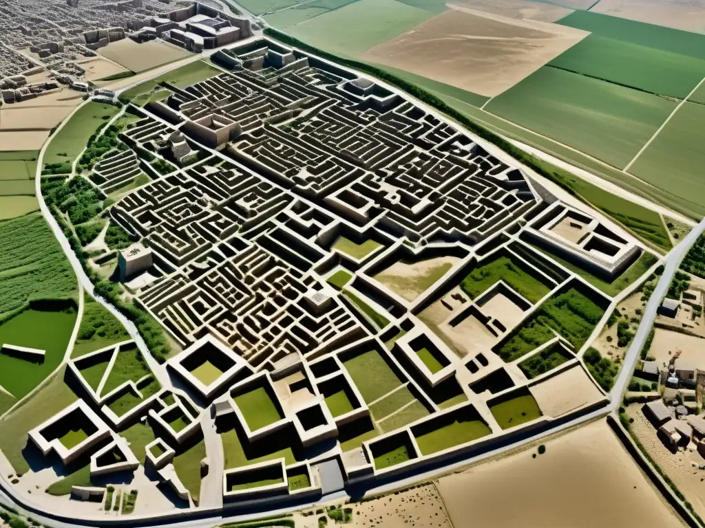 Majestuosa imagen aérea de las ruinas de Karakorum, antigua capital del Imperio Mongol, revelando su arquitectura y diseño únicos