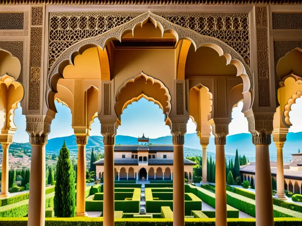 Maravillosa fusión de estilos arquitectónicos islámicos y europeos en la Alhambra, reflejando la influencia mongola en arquitectura europea