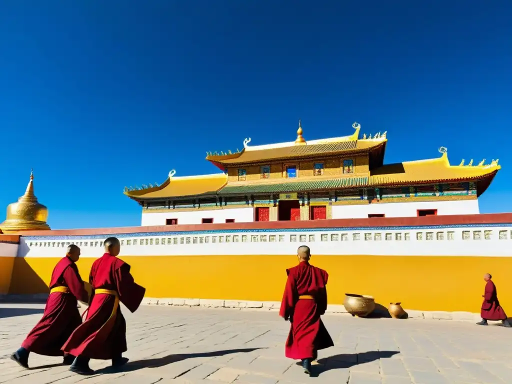 El Monasterio Erdene Zuu Mongolia: una vista impresionante del monasterio antiguo, con monjes y una atmósfera serena