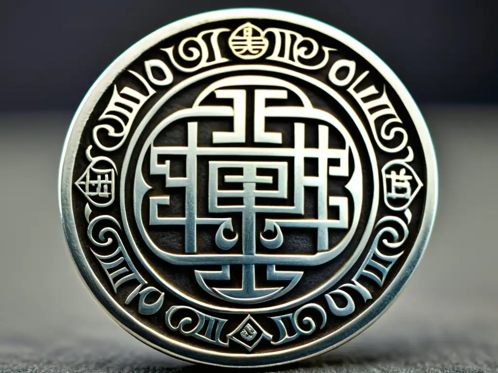 Una moneda de plata del Imperio Mongol, detallada y bien conservada, ilustrando el sistema monetario y la economía de la época