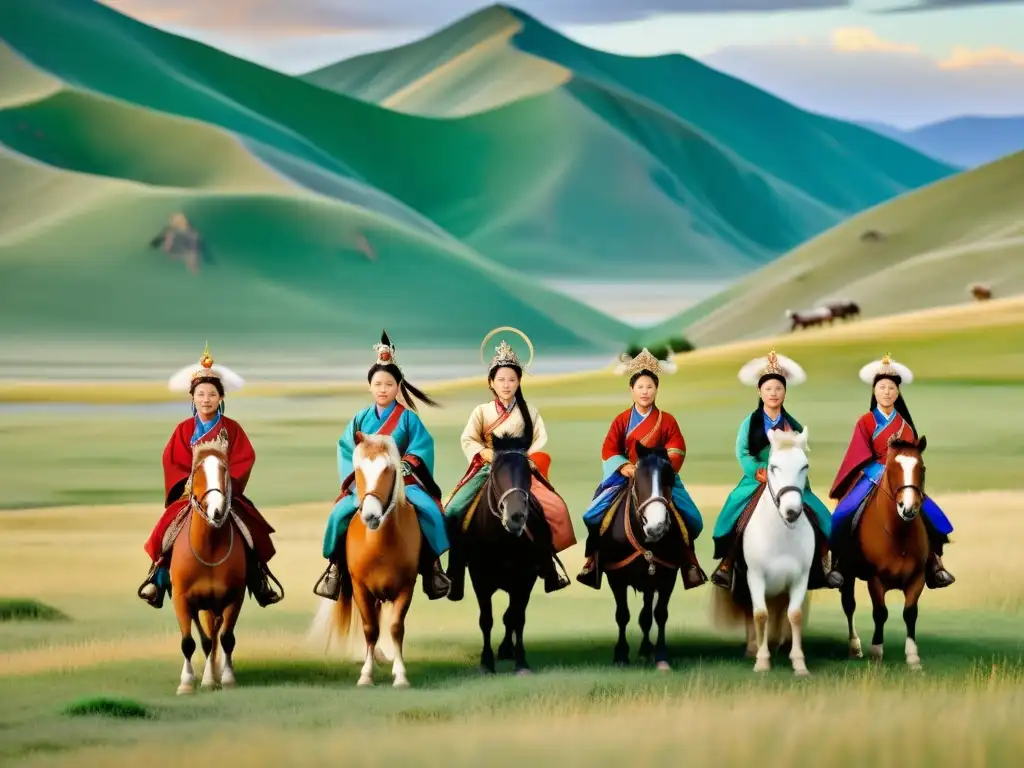 Mujeres en el Imperio Mongol: Pintura detallada del siglo XIII