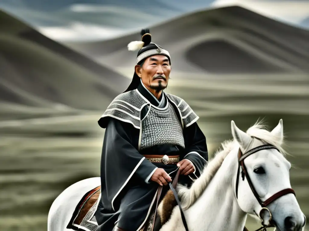 El orgulloso Padre de Genghis Khan influencia en la vasta estepa mongol