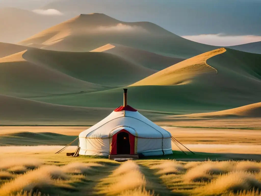 Retiros espirituales en las antiguas estepas de Mongolia: yurta solitaria, paisajes majestuosos y tranquilidad espiritual al amanecer