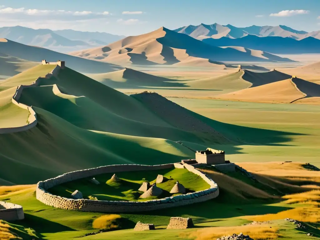 Ruinas ancestrales en paisaje mongol evocan conflictos sucesorios Imperio Mongol