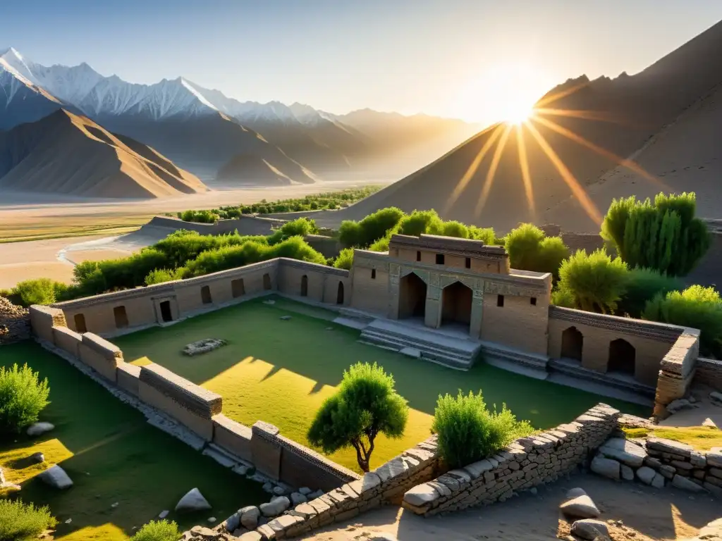 Ruinas de Karakorum: Legado y decadencia del Imperio Mongol Ruinas de la antigua ciudad de Karakorum al atardecer, evocando la recuperación de territorios tras el dominio mongol