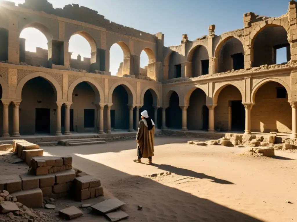 Ruinas de la antigua ciudad de Bagdad, impacto de Hulagu Khan en la desolación y belleza trágica del paisaje