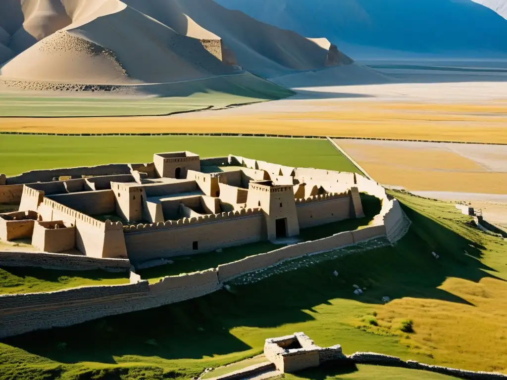 Ruinas antiguas de Karakorum, capital del Imperio Mongol, en la estepa mongola