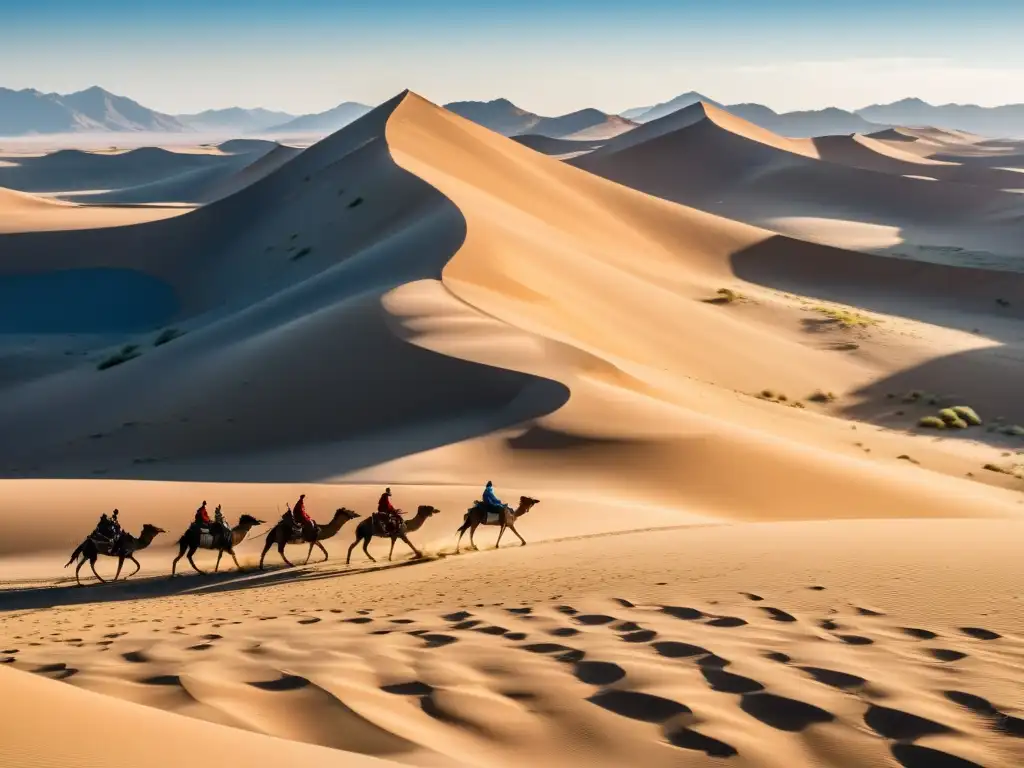 Un vasto desierto de dunas bajo un cielo azul