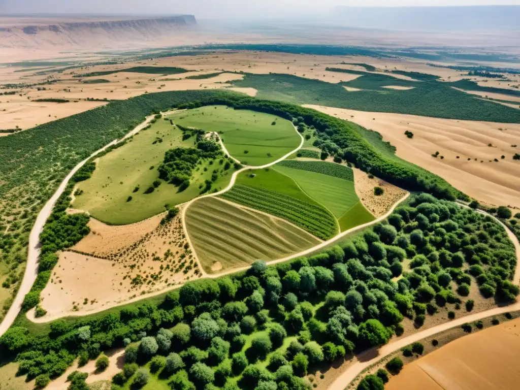 Vista aérea de la expansión mongola y batalla Ain Jalut, con detalles del terreno y ruinas antiguas