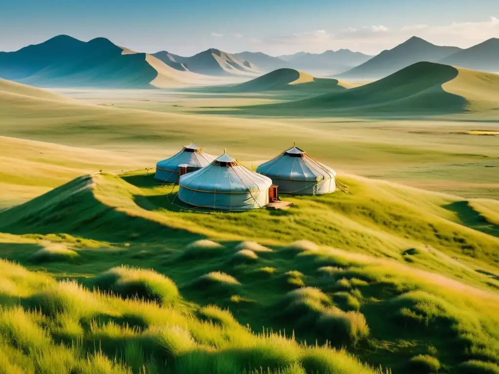 Vista impresionante de las estepas de Mongolia, con paisaje vasto y aislamiento atemporal