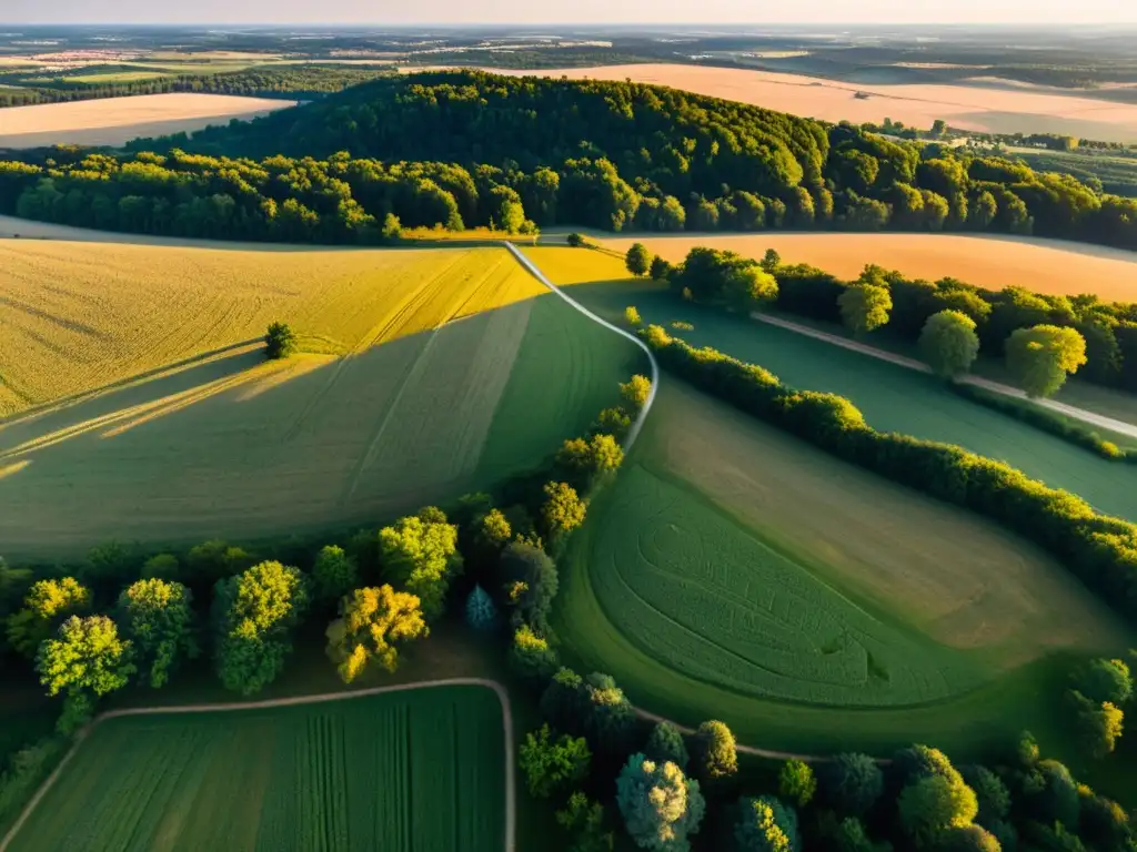 Vista panorámica detallada del campo de batalla en Legnica, iluminado por la dorada luz del atardecer