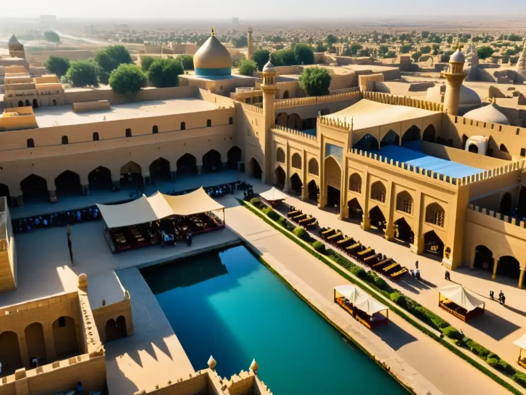 Bagdad, la Casa de la Sabiduría: esplendor cultural y comercio Vista panorámica del legado cultural de Bagdad durante el reinado de Hulagu Khan Ilkanato en Medio Oriente