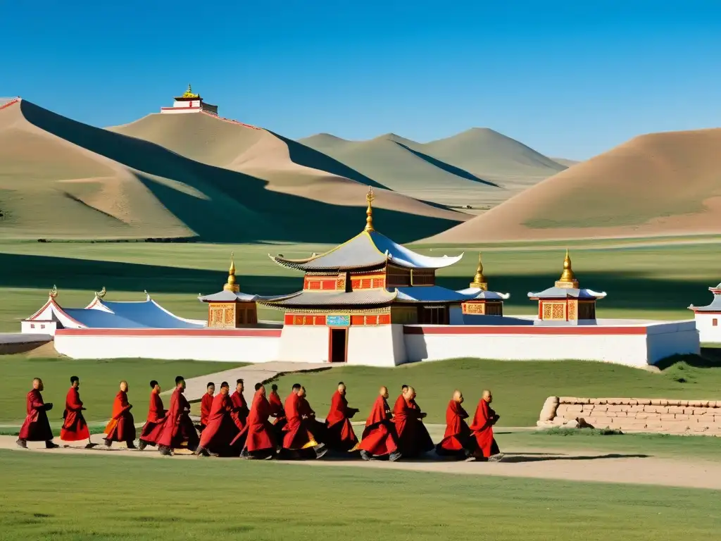 Vista panorámica del Monasterio de Erdene Zuu en Kharkhorin, Mongolia