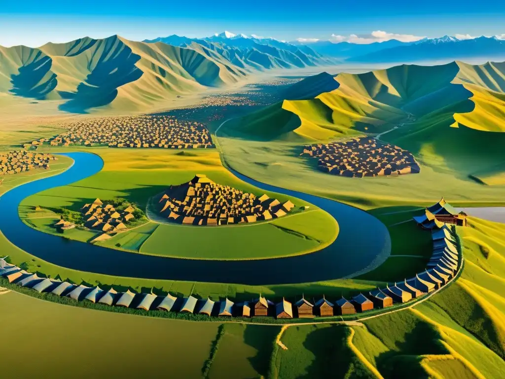 Vista panorámica del variado paisaje del Imperio Mongol, con alianzas estratégicas y su impacto en la expansión